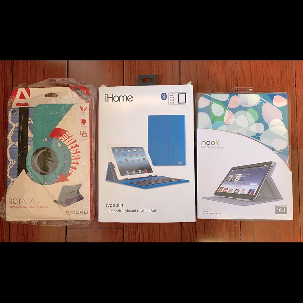 3 BRAND NEW CASES/TABLET & E-READER